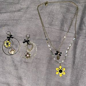 Betsey Johnson Yellow Flower Set